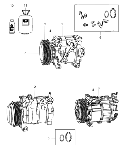 2013 Dodge Journey CLUTCHPKG-A/C Compressor Diagram for 68091780AA