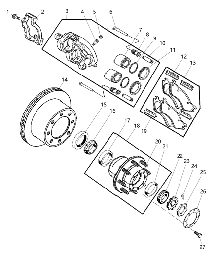 2007 Dodge Ram 2500 Brakes, Rear, Disc Diagram