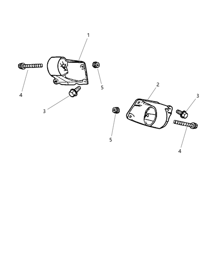 2001 Dodge Dakota Engine Mounting, Front Diagram 3