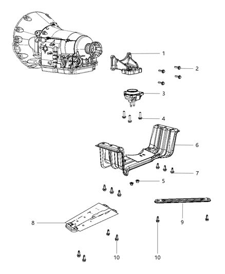 2011 Jeep Grand Cherokee Structural Collar & Transmission Mount Diagram 2