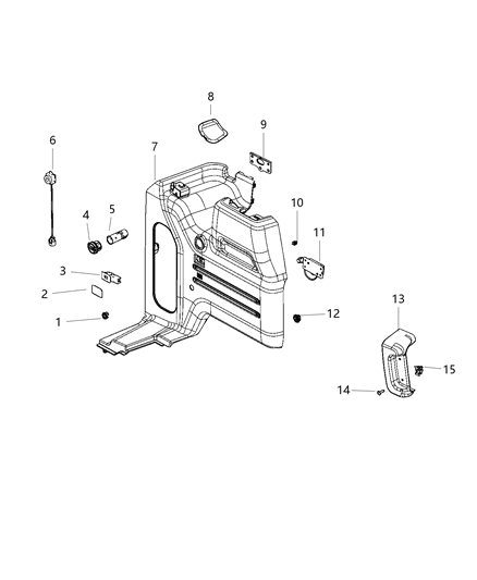 2020 Jeep Wrangler Quarter Trim Panel Diagram 1