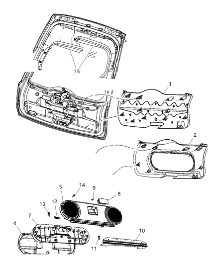 2007 Jeep Compass Panel-LIFTGATE Trim Diagram for 1AW62XDVAB