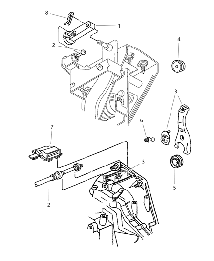 1998 Chrysler Cirrus Linkage, Clutch Diagram