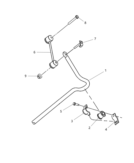 2005 Chrysler PT Cruiser Sway Bar - Rear Diagram