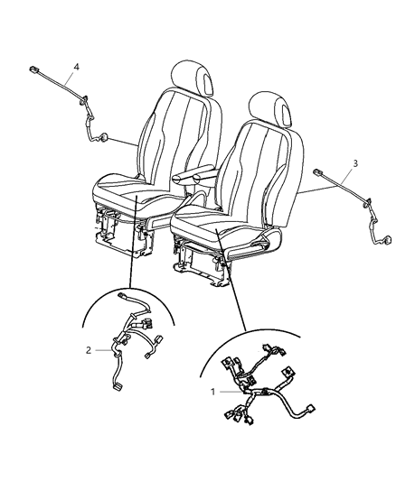 2008 Chrysler PT Cruiser Wiring - Seats Front Diagram