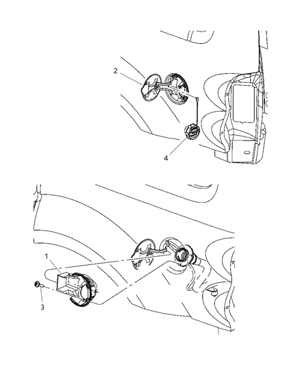 2008 Chrysler Aspen Fuel Filler Housing & Door Diagram