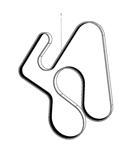 2009 Dodge Ram 3500 Belts, Serpentine & V-Belts Diagram 1