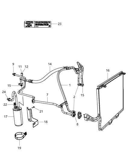 2002 Jeep Wrangler Label-Refrigerant Diagram for 55037555AB