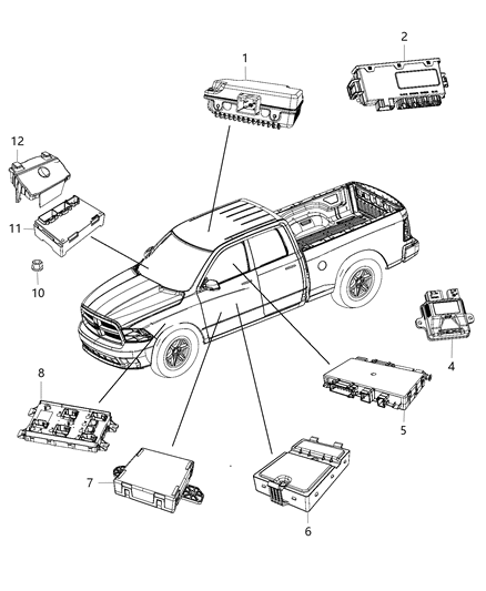 2015 Ram 3500 Modules, Body Diagram