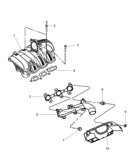 2005 Jeep Liberty Manifolds - Intake & Exhaust Diagram 4