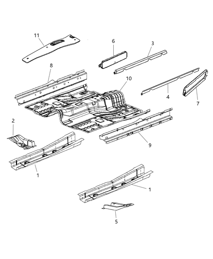 2007 Dodge Caliber SILENCER-Floor Pan Diagram for 5115991AA