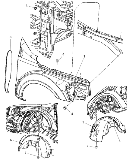 2006 Dodge Durango Fender Front Diagram