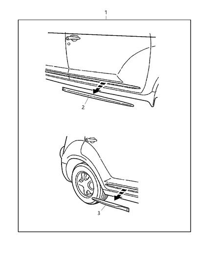 2008 Chrysler PT Cruiser Molding Kits Diagram