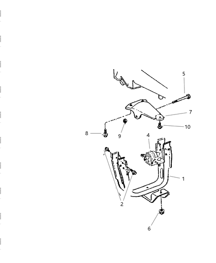 1998 Dodge Ram Van Engine Mounting, Rear Diagram 1