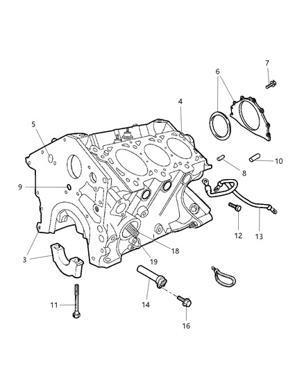 2005 Dodge Magnum Engine-Long Block Diagram for R1635056