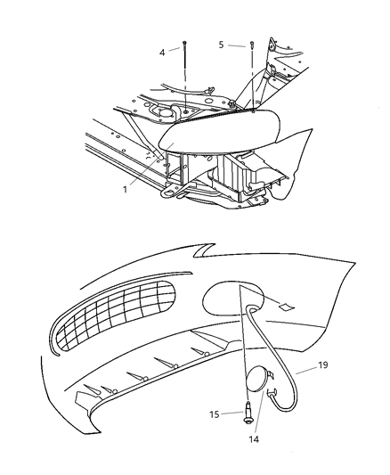 2001 Chrysler Sebring Sedan & Convertible Lamps - Front Diagram