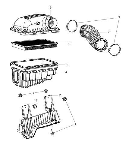 2009 Dodge Ram 2500 Air Cleaner Diagram 1