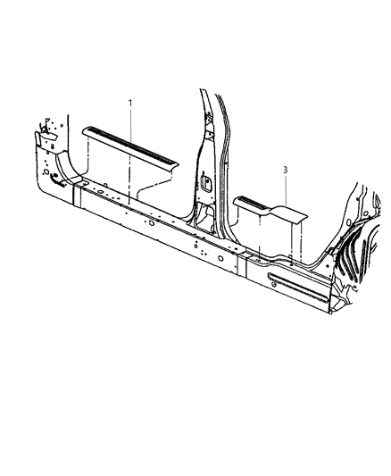 2000 Dodge Intrepid Scuff Plates - Front & Rear Diagram