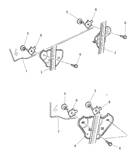 1997 Jeep Cherokee Door, Front Diagram 1