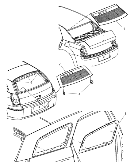 2006 Dodge Magnum Glass-Quarter Window Diagram for 5065638AD