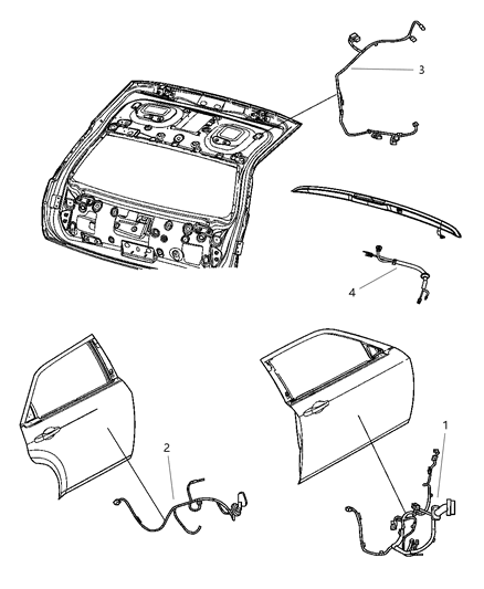 2008 Dodge Charger Wiring-Front Door Diagram for 68034006AB