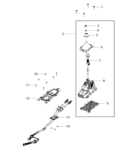 2018 Jeep Compass Shifter-Transmission Diagram for 5VU19SLUAD