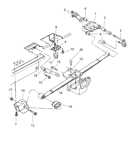 1998 Dodge Grand Caravan Suspension - Rear Diagram 1