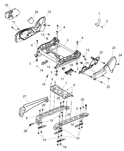 2010 Jeep Commander Adjusters, Recliners & Shields - Passenger Seat - Power Diagram