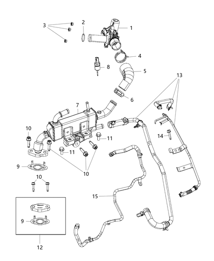 2017 Chrysler Pacifica HOSE/TUBE-EGR COOLANT Diagram for 68217333AB