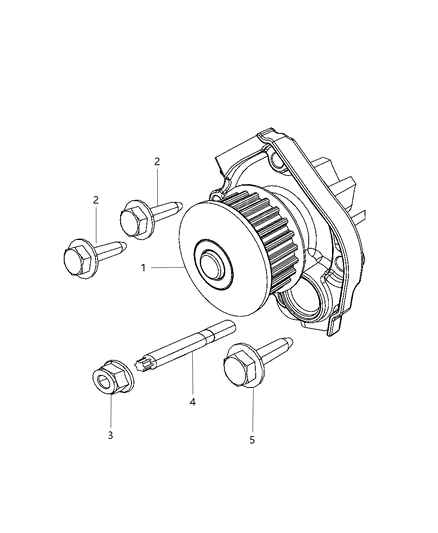 2012 Dodge Dart Engine Cooling Water Pump Diagram for 4893386AA