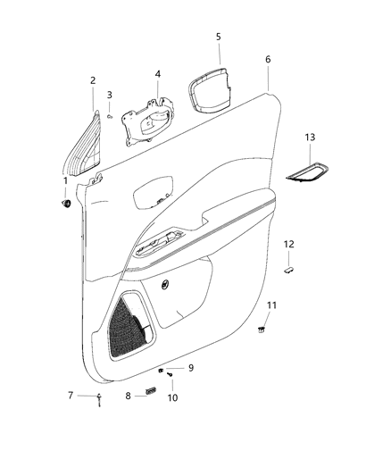 2020 Jeep Compass Panel-Front Door Trim Diagram for 6EK902R5AF