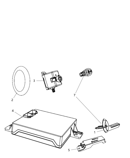 2008 Dodge Challenger Key Fob-Integrated Key Fob Diagram for 68044078AA