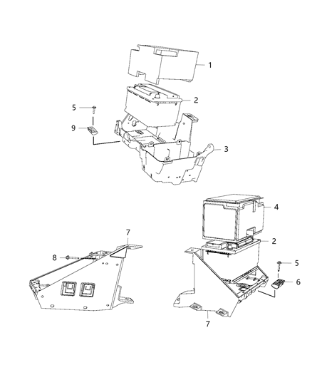 2017 Ram 3500 Battery, Tray, And Support Diagram 2