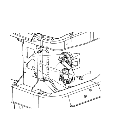 2006 Dodge Dakota Horn & Mounting Diagram