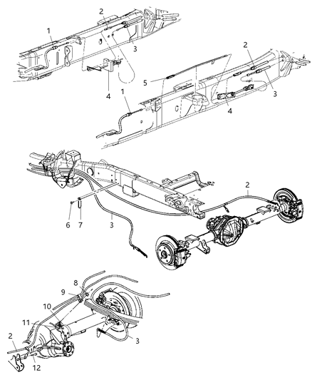 2008 Dodge Ram 1500 Cable-Parking Brake Diagram for 52010175AA