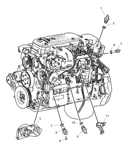 2001 Dodge Ram 1500 Sensor-CRANKSHAFT Diagram for 5015488AA