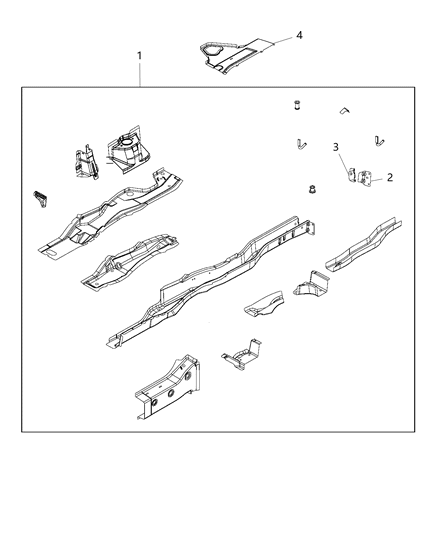 2019 Dodge Journey Frame, Rear Diagram