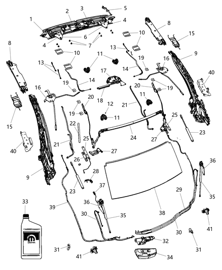 2014 Chrysler 200 RETAINER-WEATHERSTRIP Diagram for 68079270AA