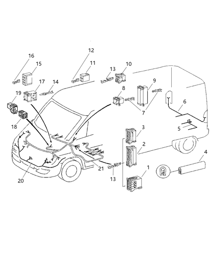 2005 Dodge Sprinter 3500 Connectors Body Diagram