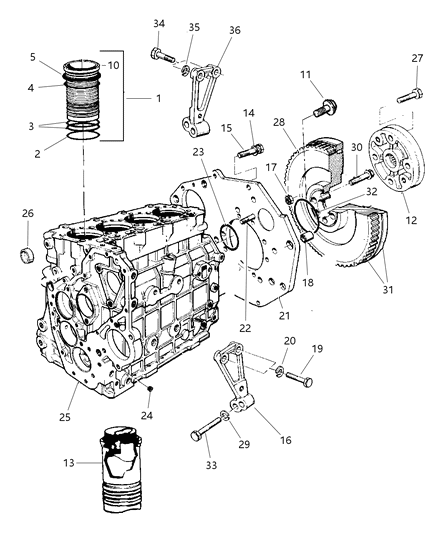 1997 Jeep Cherokee Flywheel Diagram for 4883426AA