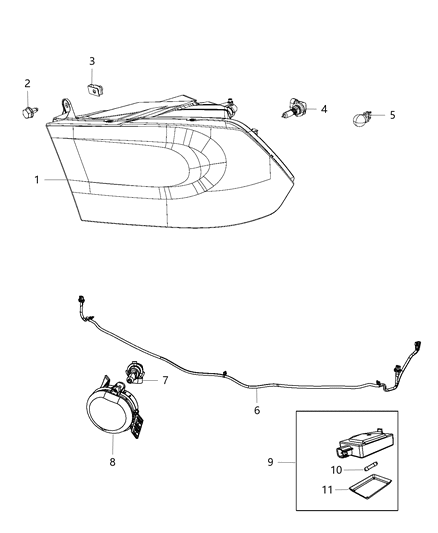 2016 Ram 2500 Park And Turn Headlamp Diagram for 68274985AA