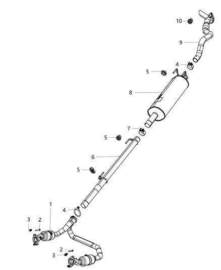 2020 Ram 1500 Exhaust Muffler Diagram for 55398258AD