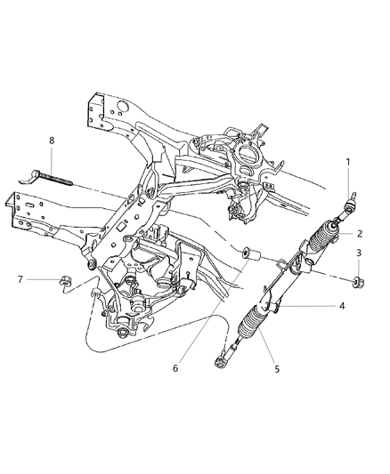 2002 Dodge Dakota Gear, Rack & Pinion Power Steering Diagram 2