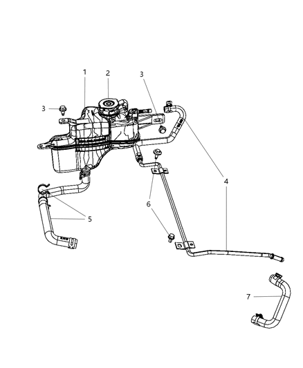 2009 Dodge Caliber Bottle-COOLANT Recovery Diagram for 5058157AC