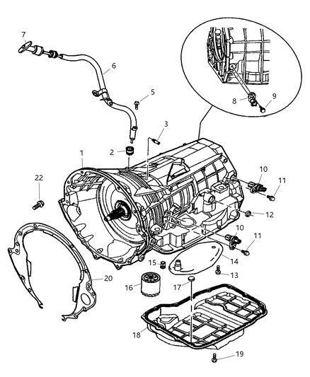 2001 Dodge Dakota Case & Related Parts & Extension Diagram 5