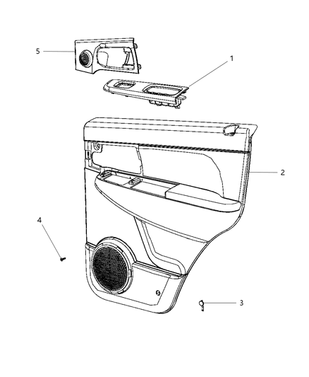 2012 Jeep Liberty Panel-Rear Door Trim Diagram for 1JY361DVAB