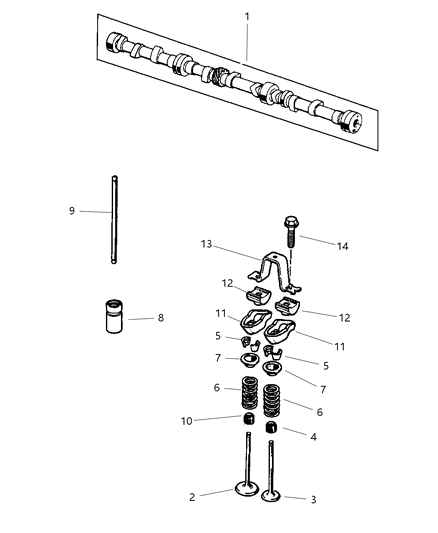 2002 Jeep Grand Cherokee Camshaft & Valves Diagram 1