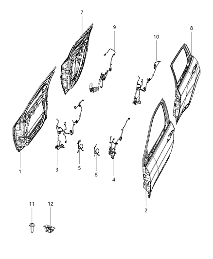 2020 Jeep Compass Wiring-Rear Door Diagram for 68409212AB