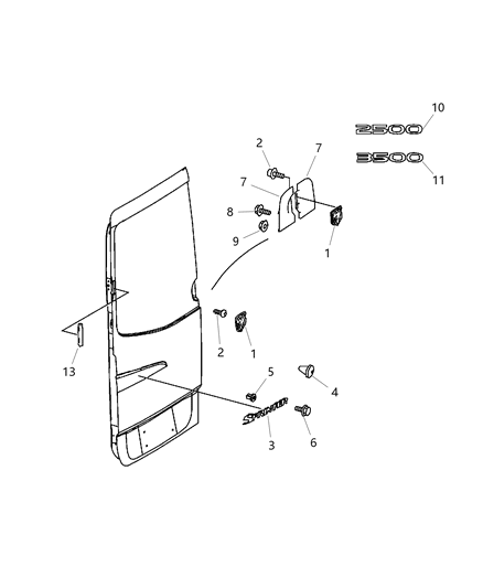 2007 Dodge Sprinter 2500 MEDALLION-Ram Head Diagram for 1JA16DX9AA