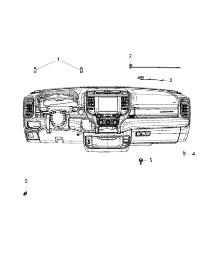 2019 Ram 1500 Lighting, Instrument And Body Panel Trim Diagram